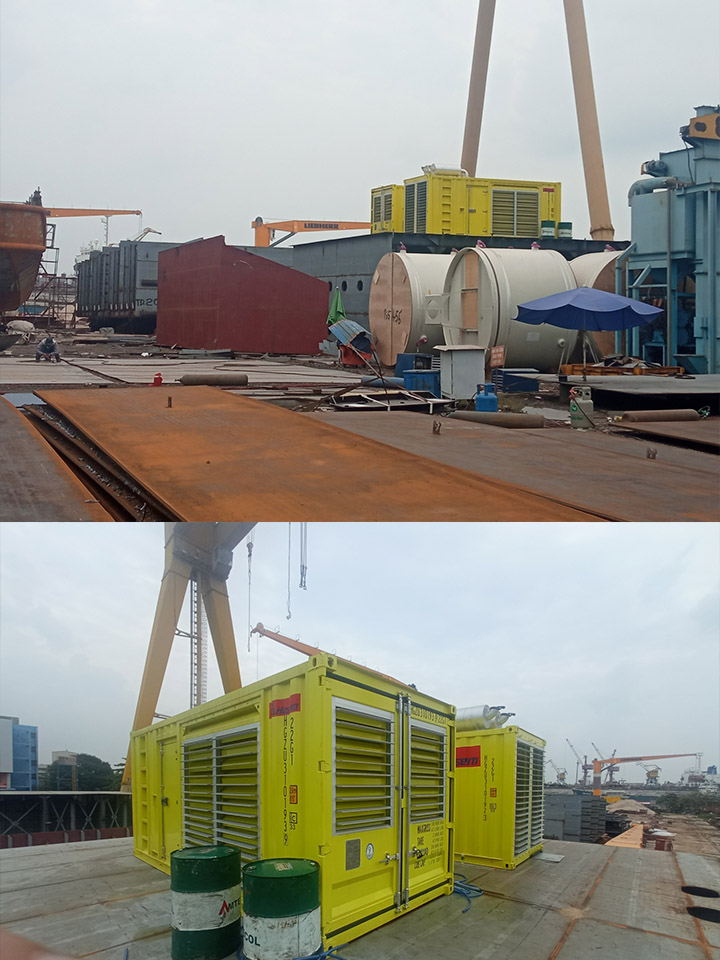 Installation d'un générateur Cummins de 1 000 kVA dans un port maritime au Vietnam